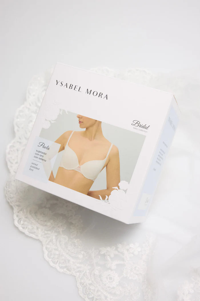 SUJETADOR CON ARO CON RELLENO Y ENCAJE EN LATERALES PAOLA