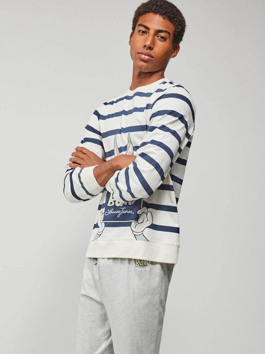 PIJAMA MANGA LARGA HOMBRE BUGS BUNNY STRIPES