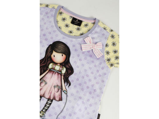 PIJAMA INFANTIL MANGA CORTA GORJUSS CON LUNARES Y LACITO