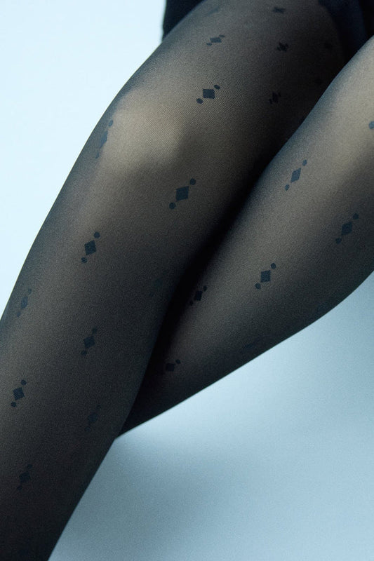 PANTY TÉRMICO GEOMETRICO EFECTO VELADO 160 DENIER