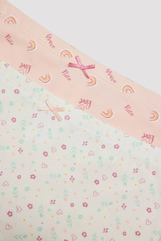 PACK-2 CULOTTES INFANTILES ARCOIRIS Y FLORES