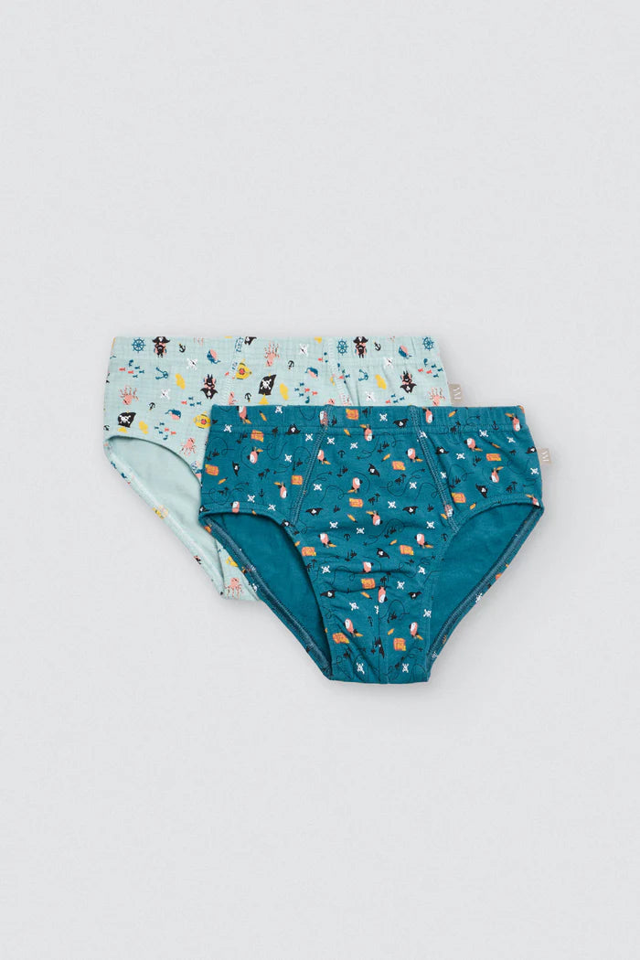 PACK-2 SLIPS INFANTIL NIIÑO VIDA PIRATA
