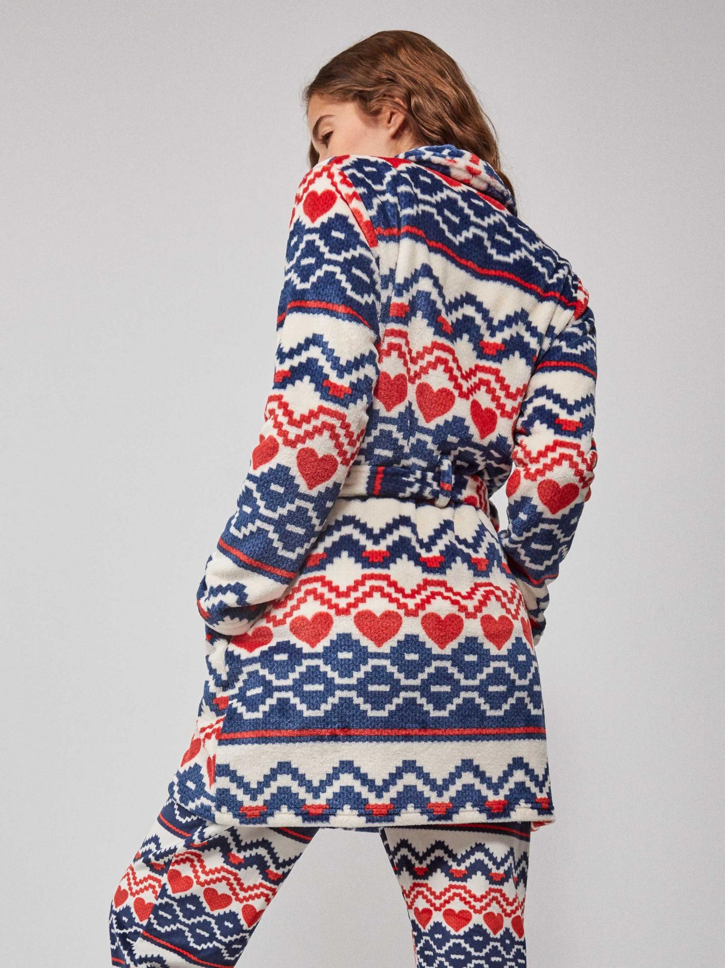 BATA MUJER ESTAMPADA TEJIDO POLAR