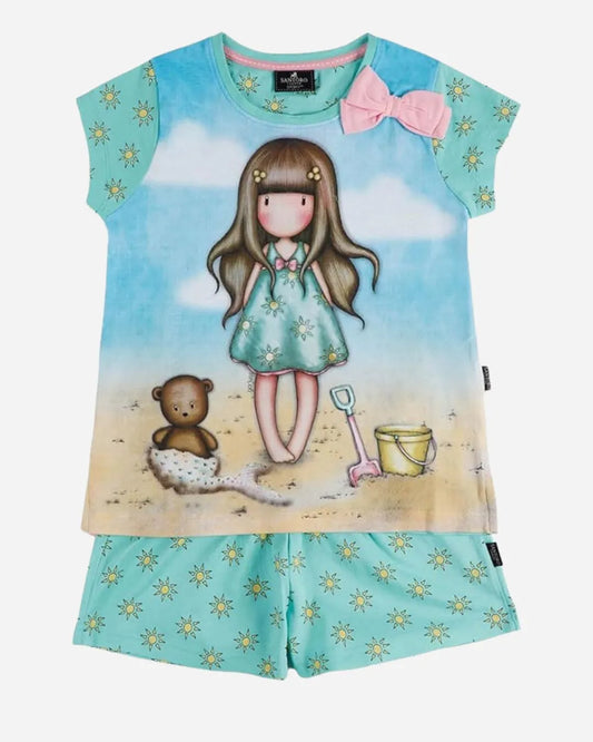 PIJAMA MANGA CORTA CON LACITO SANTORO PLAYA