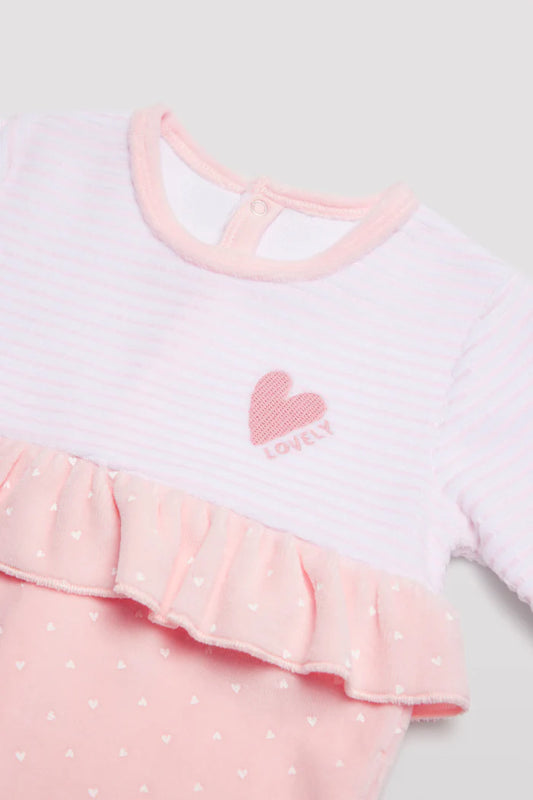 PELELE BEBÉ MANGA LARGA CON VOLANTE