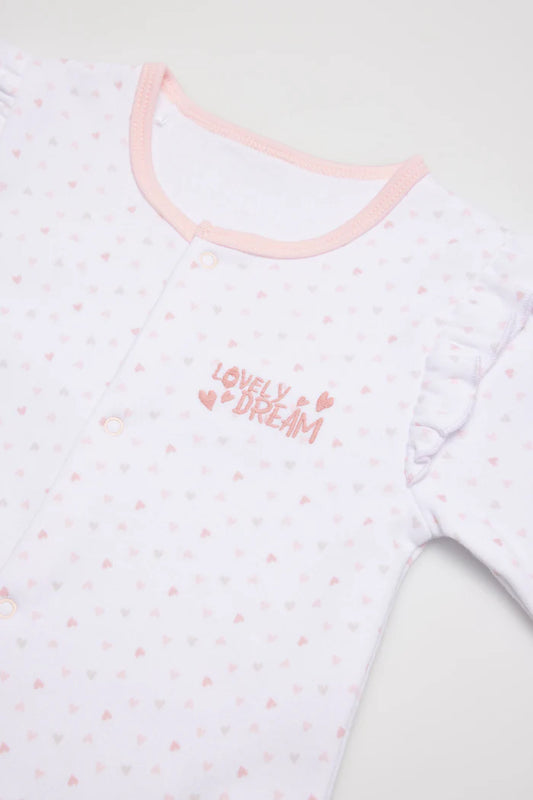 PELELE BEBÉ MANGA LARGA CORAZONES