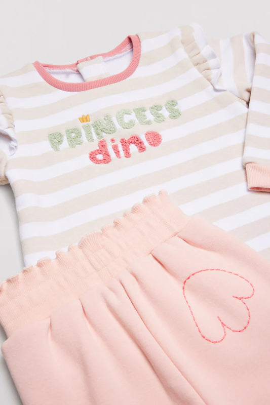 CONJUNTO BEBÉ NIÑA MANGA LARGA PRINCESS DINO