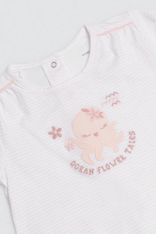 PELELE MANGA CORTA BEBÉ ROSA OCEAN TALES