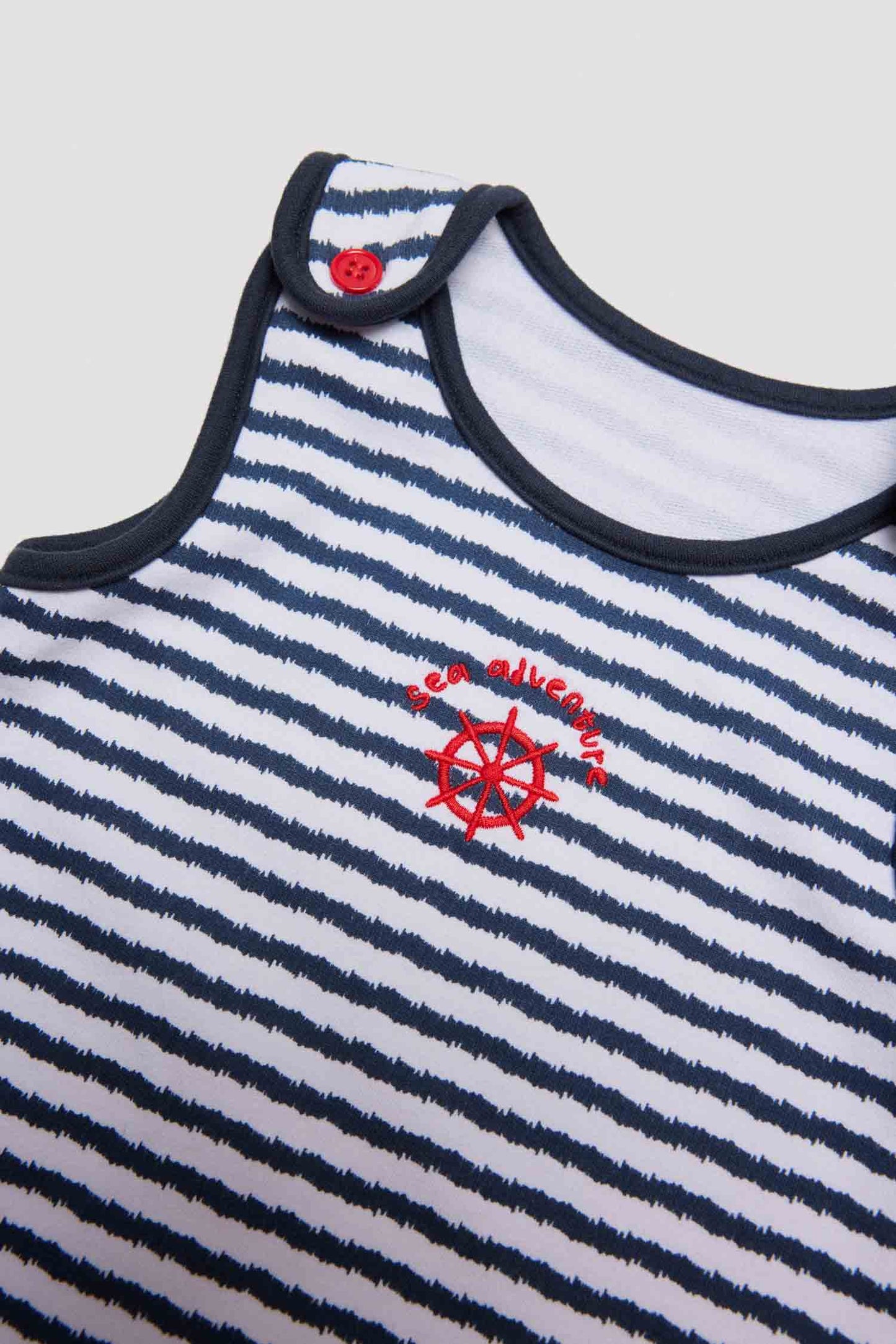 CONJUNTO BEBÉ MANGA CORTA PETO Y CAMISETA A RAYAS