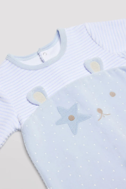 PELELE BEBÉ MANGA LARGA OSITO AZUL