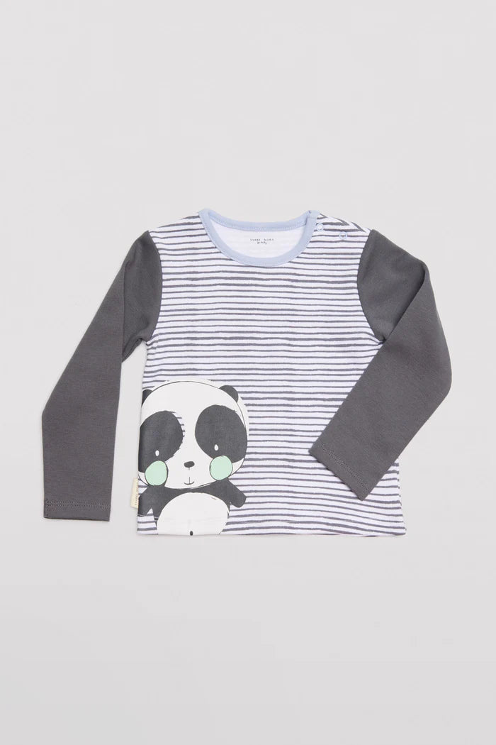 CONJUNTO 3 PIEZAS DE BEBÉ NIÑO PANDA