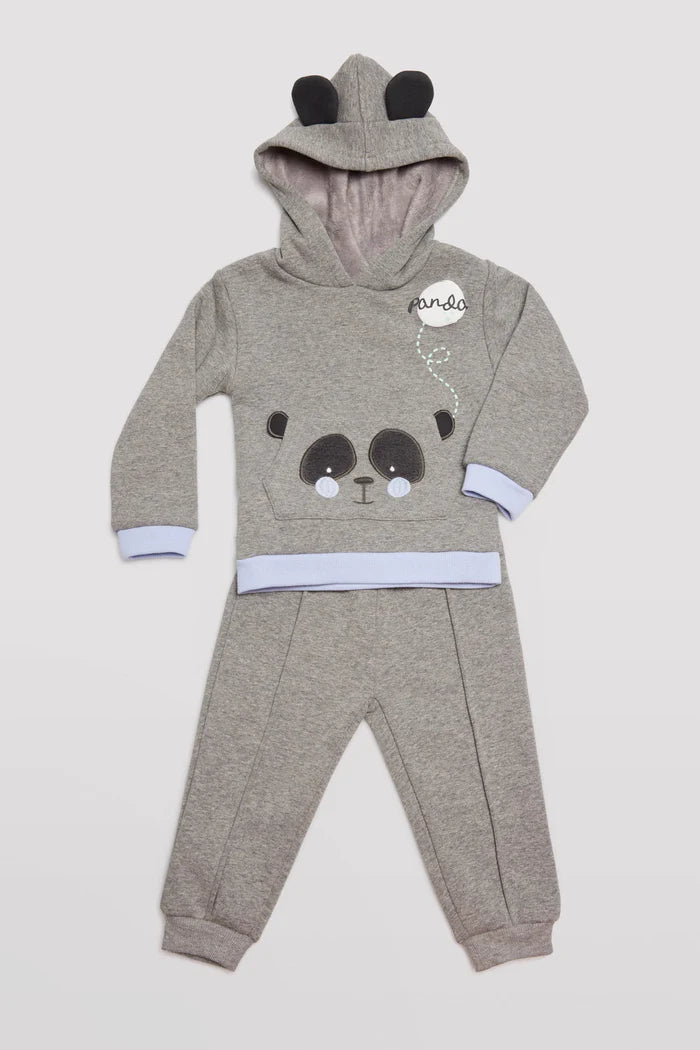 CONJUNTO 2 PIEZAS MANGA LARGA CON CAPUCHA PANDA
