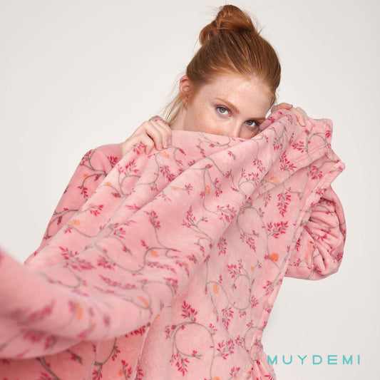 BATA ABOTONADA ESTAMPADO FLORAL MUJER