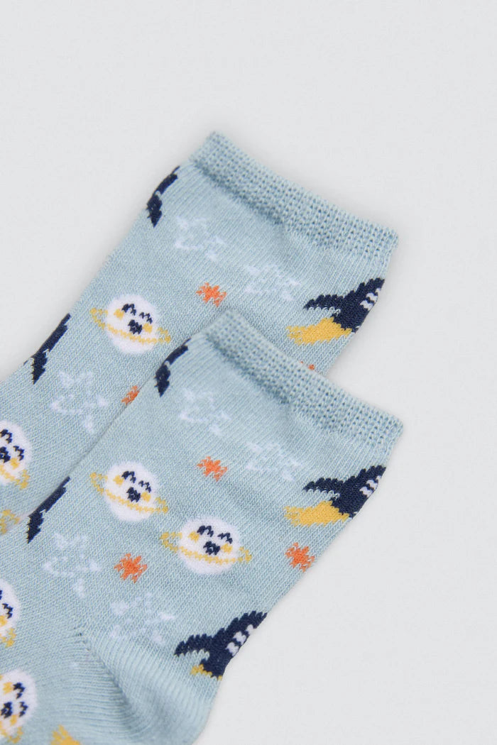 PACK-2 CALCETINES DE BEBE PUÑO ANTIPRESION COOL BABY BLUE