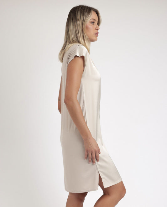 CAMISOLA MANGA CAIDA SATIN AND GUIPUR