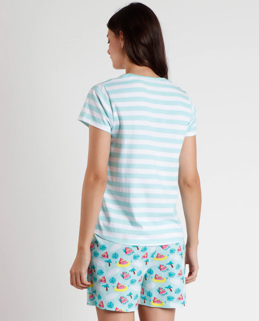 PIJAMA MANGA CORTA SANDIA A RAYAS