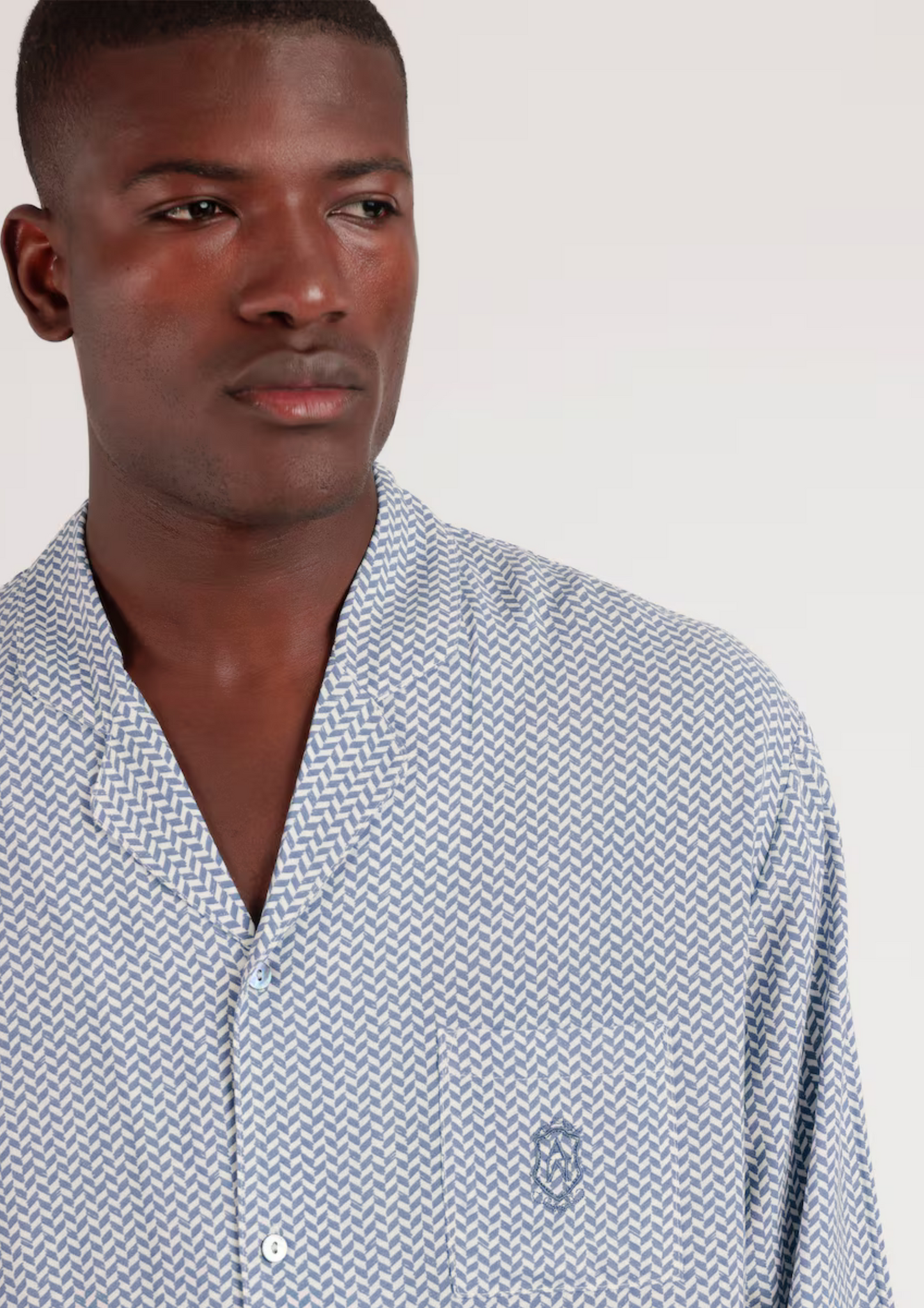 PIJAMA MANGA LARGA ABIERTO CLASSIC BLUE