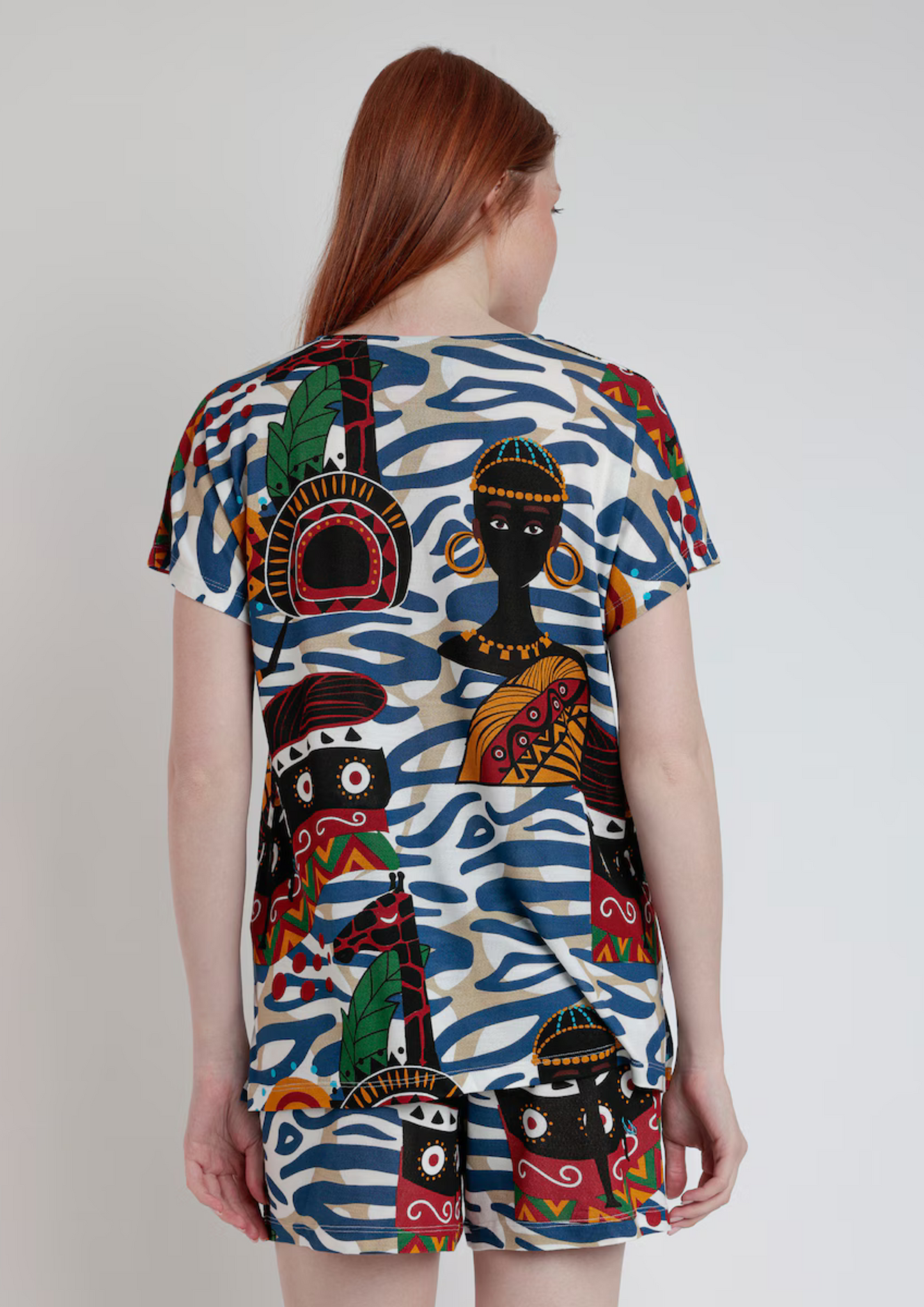 PIJAMA MANGA CORTA ESTAMPADO AFRICANO