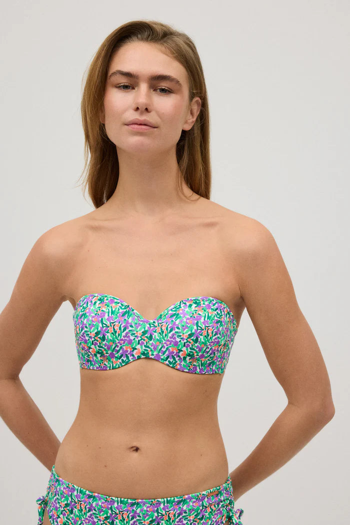 BIKINI BANDEAU BRAGUITA REDUCTORA FLORES