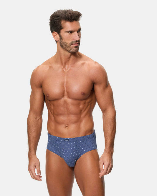 PACK-3 SLIPS SEMICORTOS ALGODON 080 MIX PALMA PUNTO