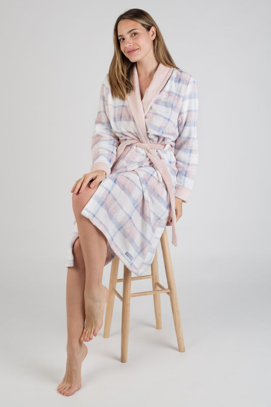 BATA LARGA DE CUADROS MUJER CORALINA VALENE