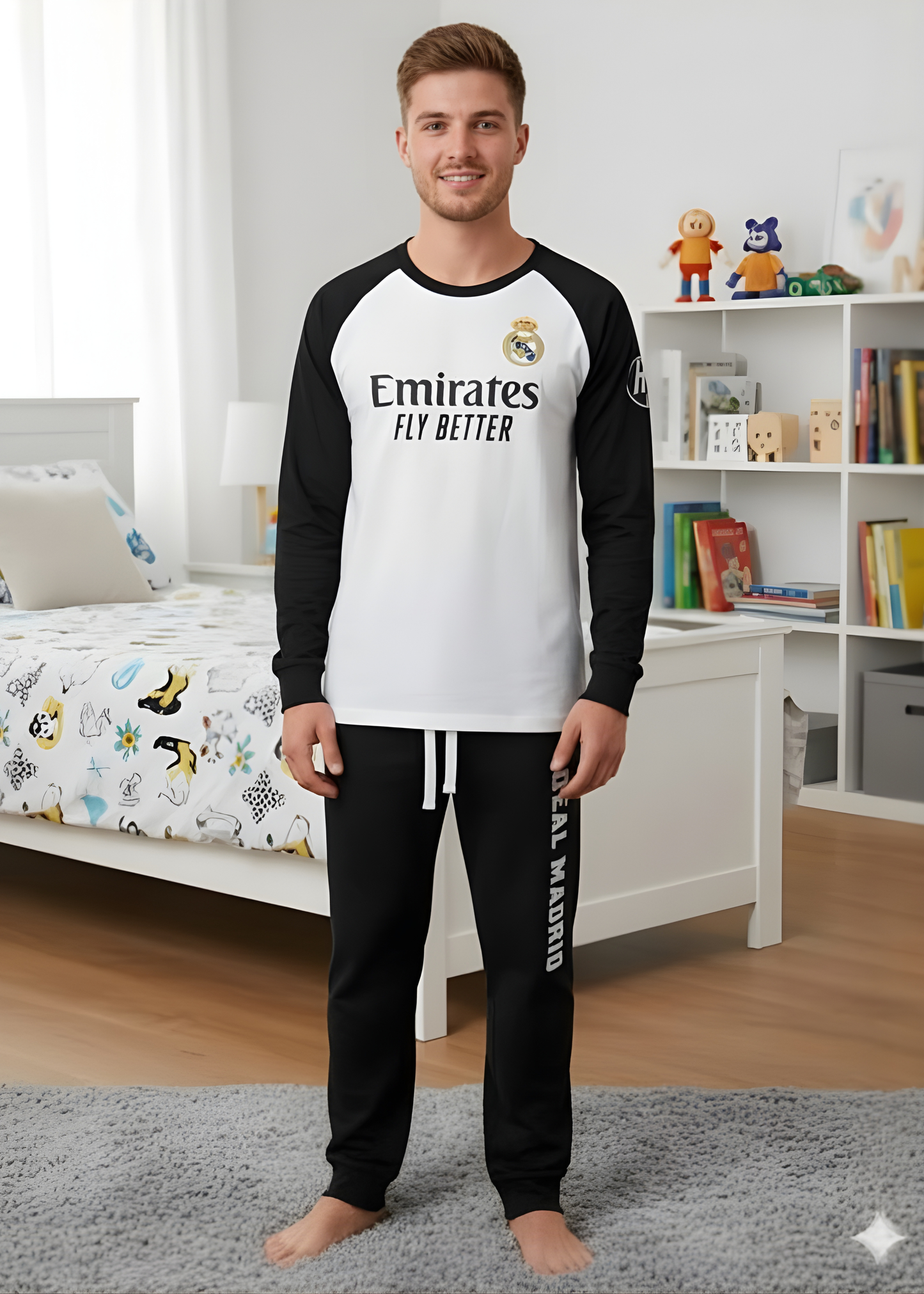 PIJAMA MANGA LARGA HOMBRE ALGODON REAL MADRID FLY BETTER