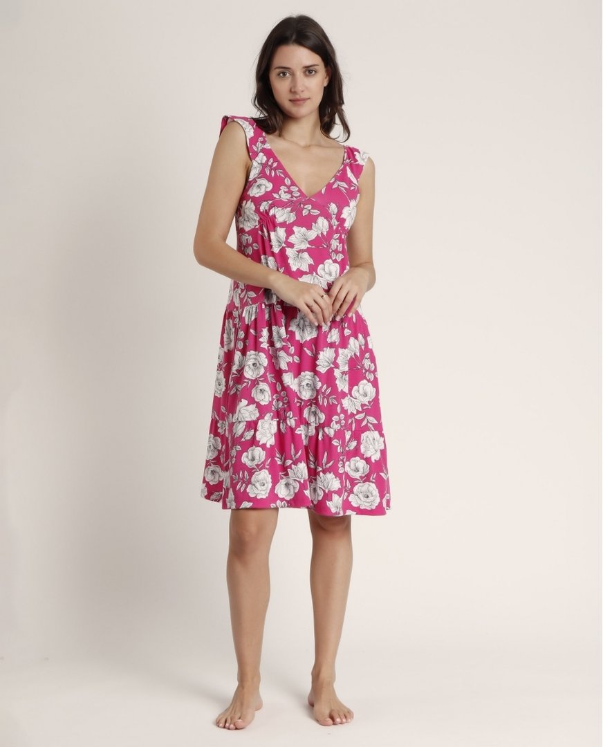 VESTIDO DE TIRANTES ANCHOS BEACH FLOERS