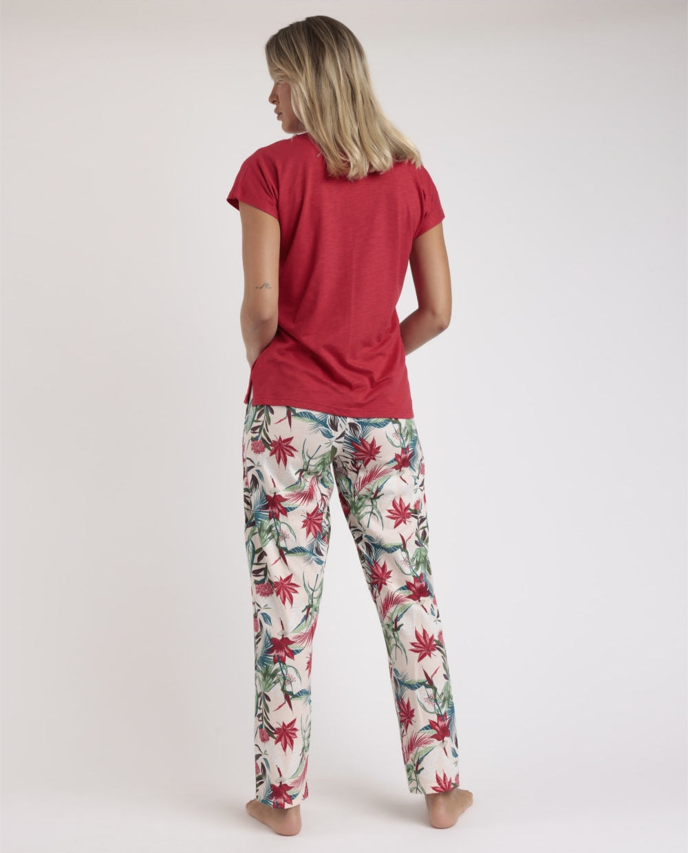 PIJAMA MANGA CORTA PANTALON LARGO TROPICAL SPIRIT