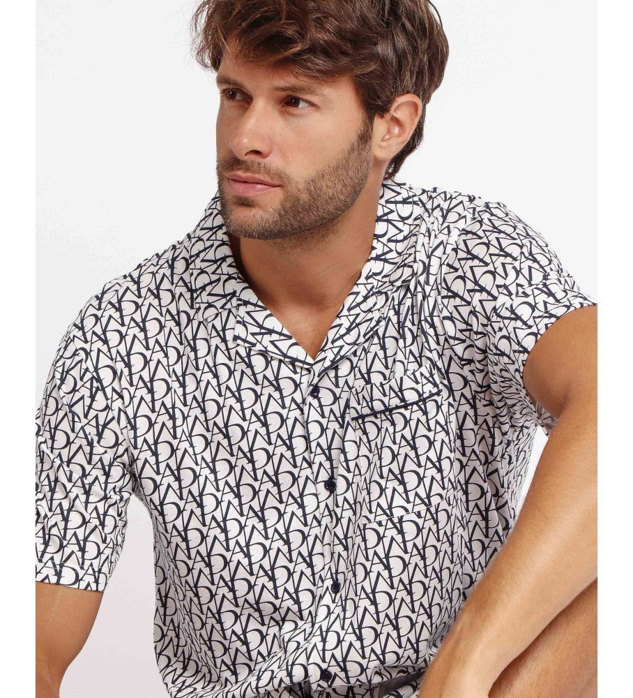 PIJAMA MANGA CORTA ABOTONADO SOFT LOGO