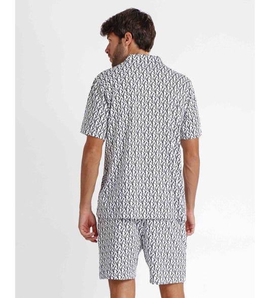 PIJAMA MANGA CORTA ABOTONADO SOFT LOGO