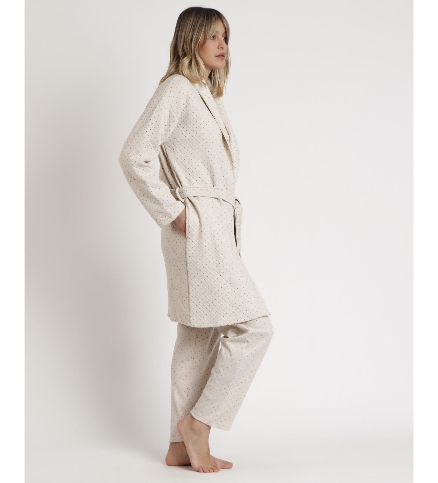 BATA MANGA LARGA ORGANIC DOTS