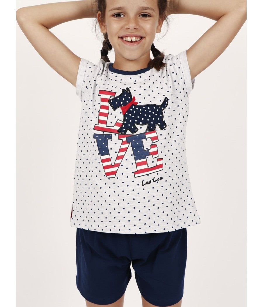 PIJAMA INFANTIL MANGA CORTA NIÑA LOVE DOGS