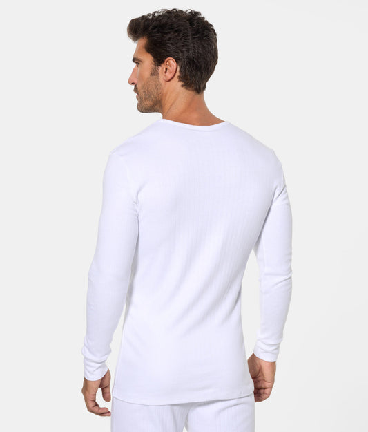 CAMISETA INTERIOR TÉRMICA M/L HOMBRE ALGODÓN INVIERNO 100% INTERLOCK DESAGUJADO.
