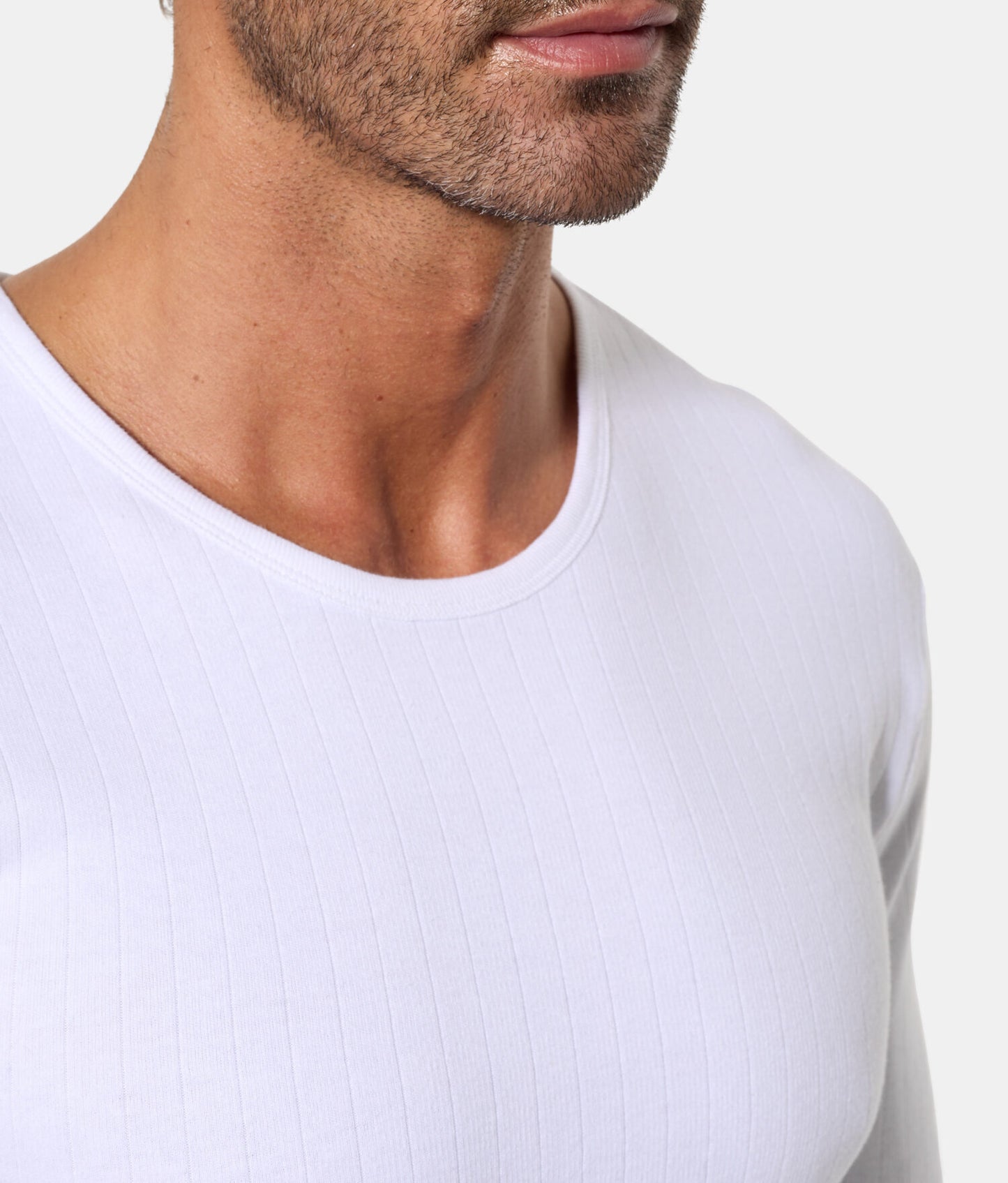 CAMISETA INTERIOR TÉRMICA M/L HOMBRE ALGODÓN INVIERNO 100% INTERLOCK DESAGUJADO.