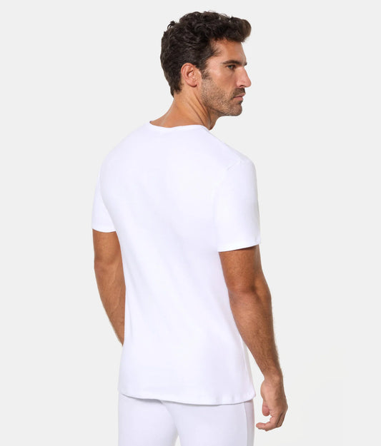 CAMISETA INTERIOR TÉRMICA MANGA CORTA ALGODÓN DE INVIERNO 100% INTERLOCK LISO