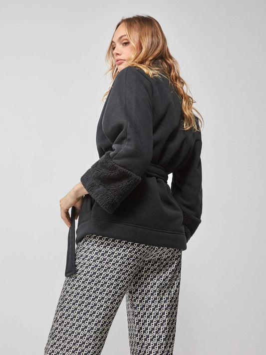 BATA GISELA MUJER CORTA TEJIDO POLAR NEGRA