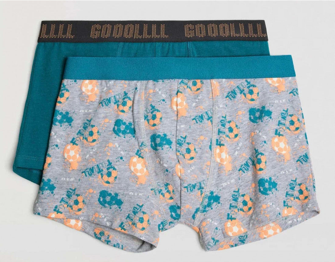PACK-2 BOXERS INFANTIL NIÑO LOVE PLAY FOOTBALL