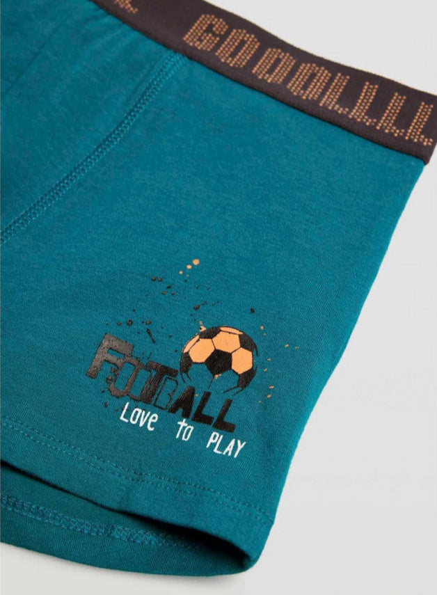 PACK-2 BOXERS INFANTIL NIÑO LOVE PLAY FOOTBALL