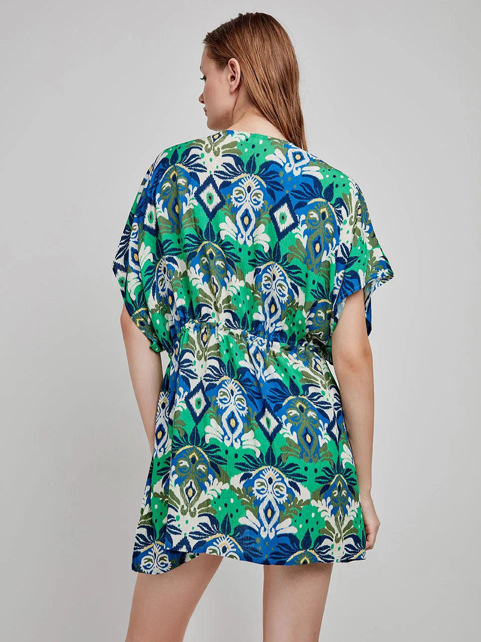 KAFTAN PLAYERO CORTO TEJIDO ESTAMPADO