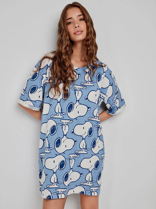 CAMISÓN DE MEDIA MANGA BLUE SNOOPY