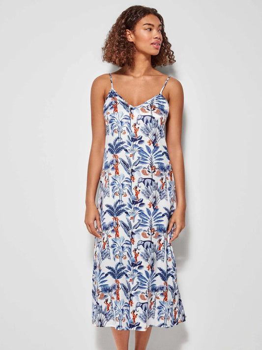 CAMISON LARGO DE FLORES AFRICAN PRINT