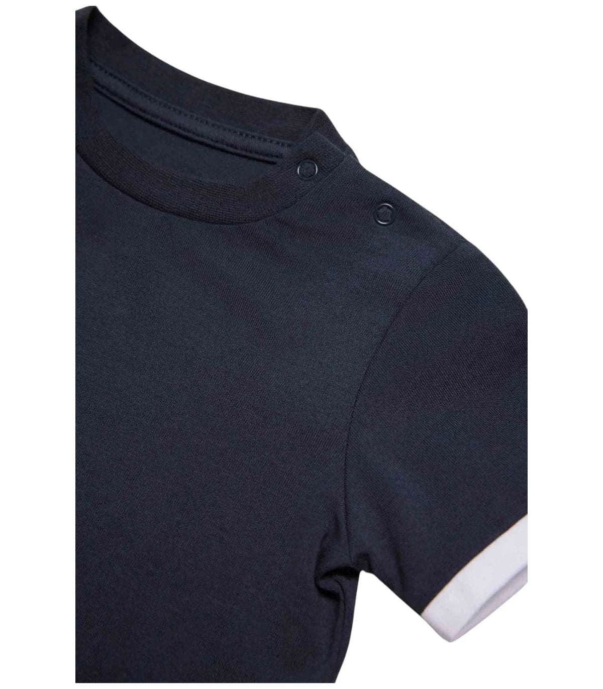 CONJUNTO BEBÉ MANGA CORTA PETO Y CAMISETA A RAYAS