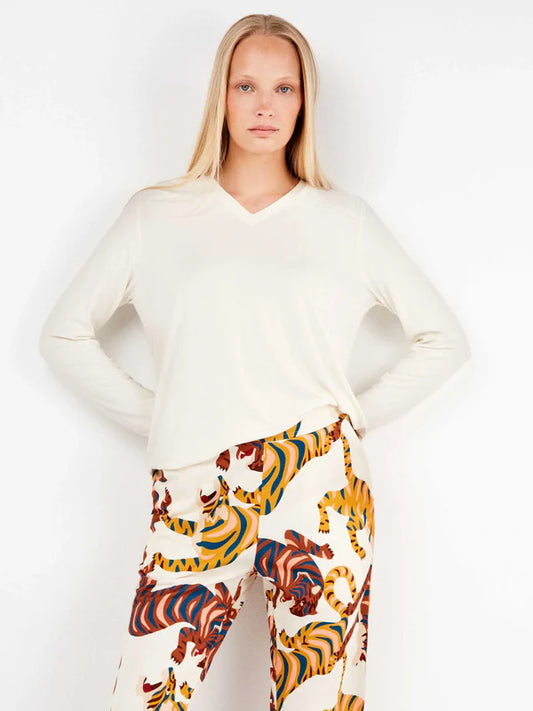 PIJAMA MANGA LARGA MUJER ANIMAL PRINT TIGRES