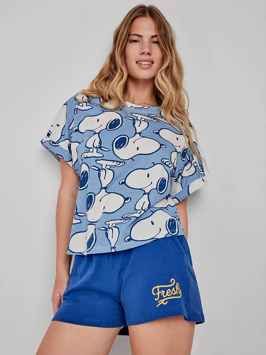 PIJAMA MANGA CORTA SNOOPY PRINT