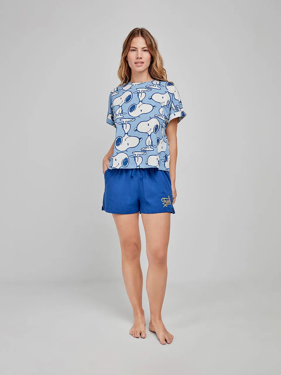 PIJAMA MANGA CORTA SNOOPY PRINT