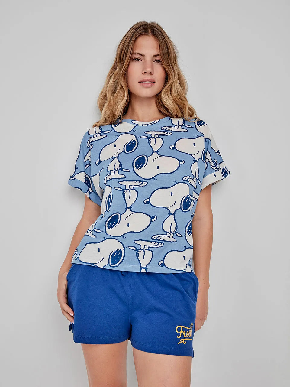 PIJAMA MANGA CORTA SNOOPY PRINT