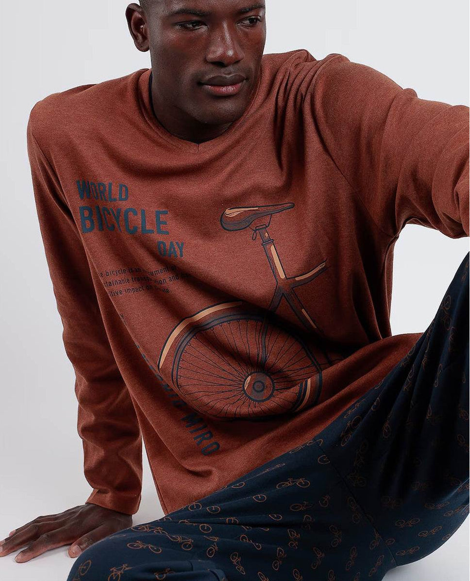 PIJAMA MANGA LARGA HOMBRE BICICLETA ANTONIO MIRÓ