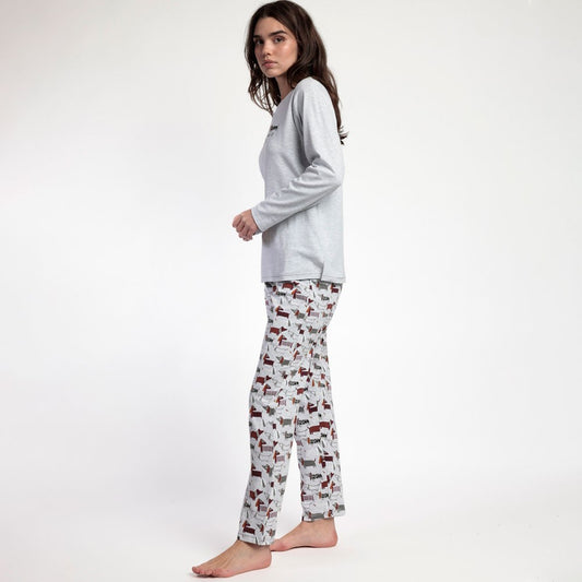 PIJAMA MANGA LARGA MUJER HOME IS WHERE THE DOG IS