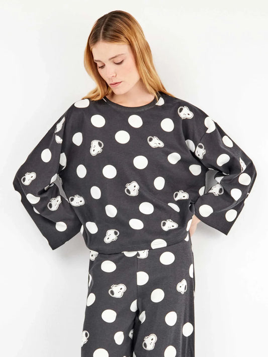 PIJAMA MANGA LARGA MUJER MAXITOPOS SNOOPY