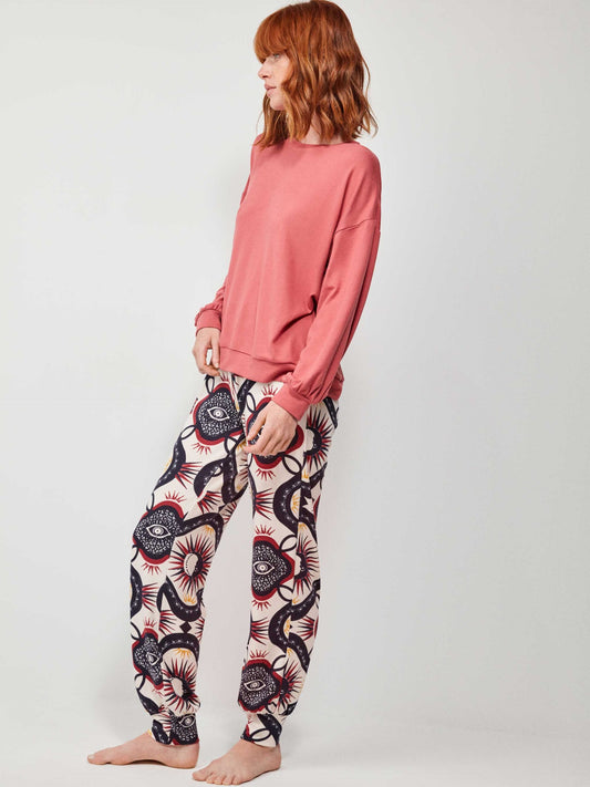 PIJAMA MANGA LARGA MUJER PINK GOLD